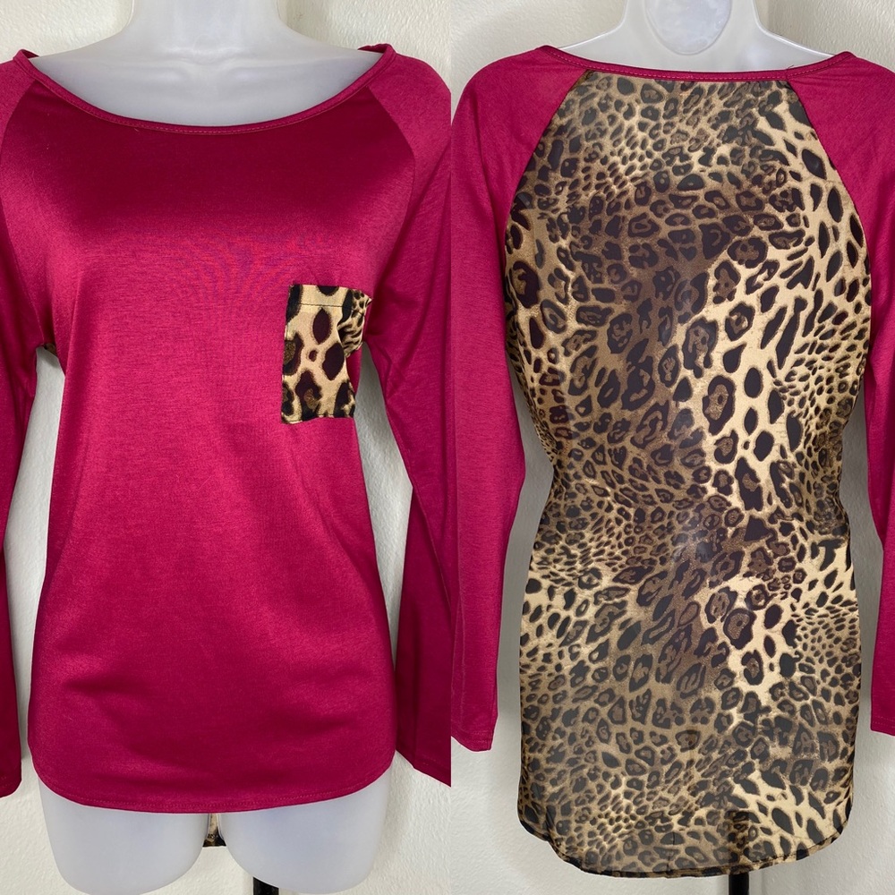 BOUTIQUE Trendy Animal-Print Long Sleeve T-Shirt